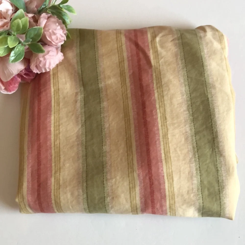 WAVERLY FOREVER YOURS GOLD ROSE PINK STRIPE FLORAL European sham 90s vibe 💕